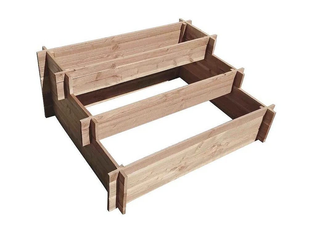 Dreistufiges Gemüsebeet aus Holz der Douglasie