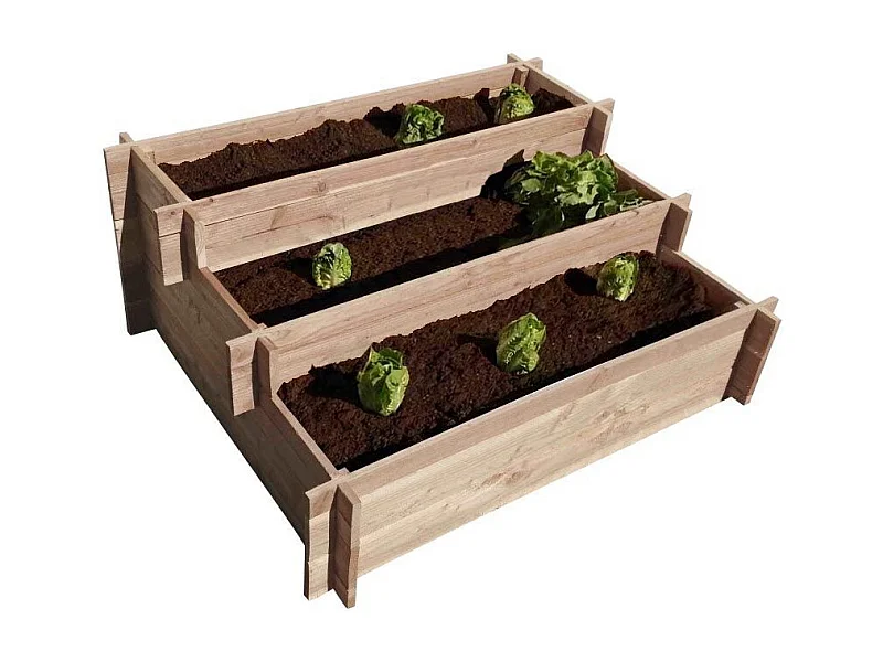 Dreistufiges Gemüsebeet aus Holz der Douglasie