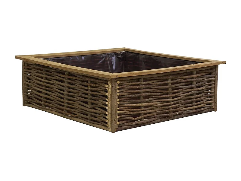 Potager carré en noisetier et pin