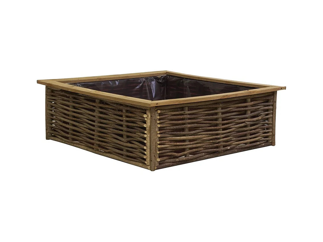 Potager carré en noisetier et pin