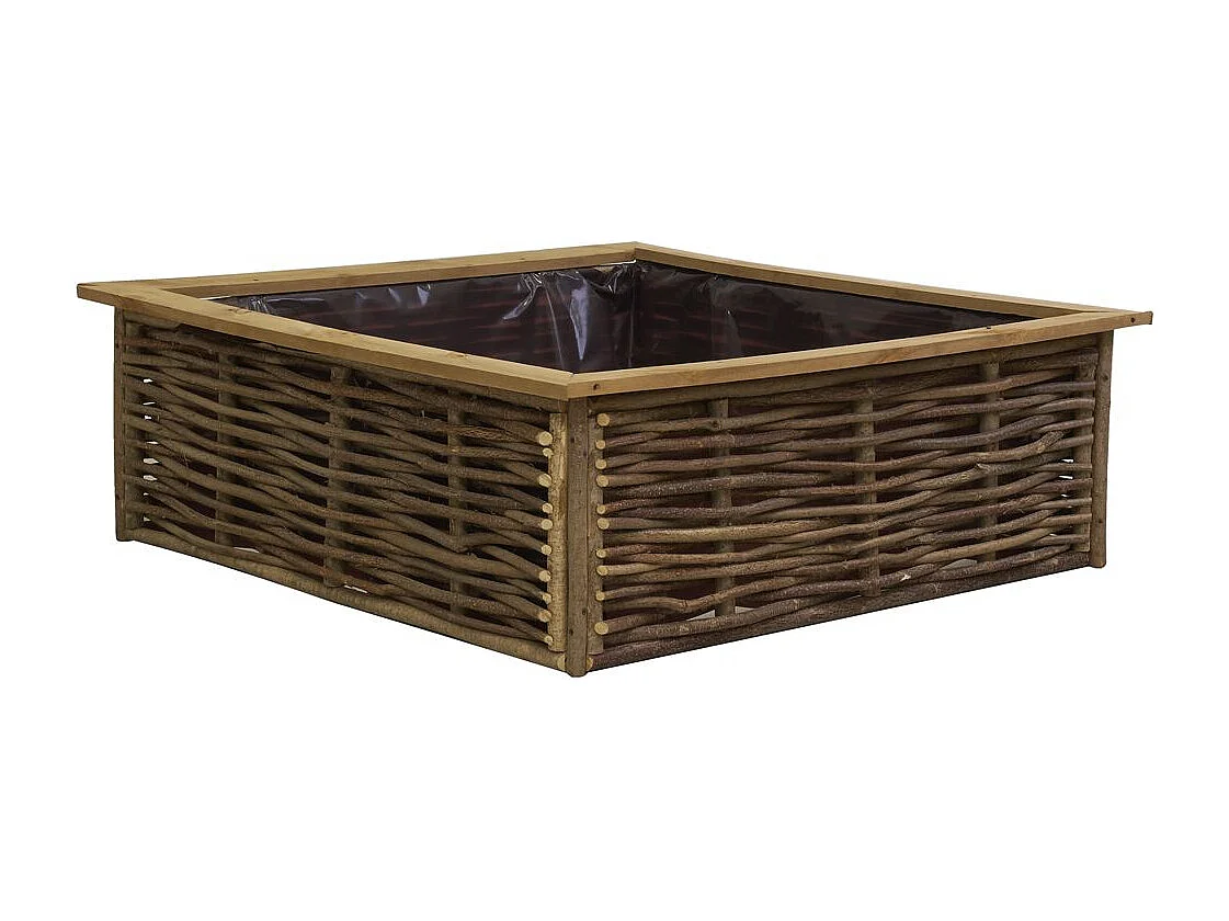 Potager carré en noisetier et pin