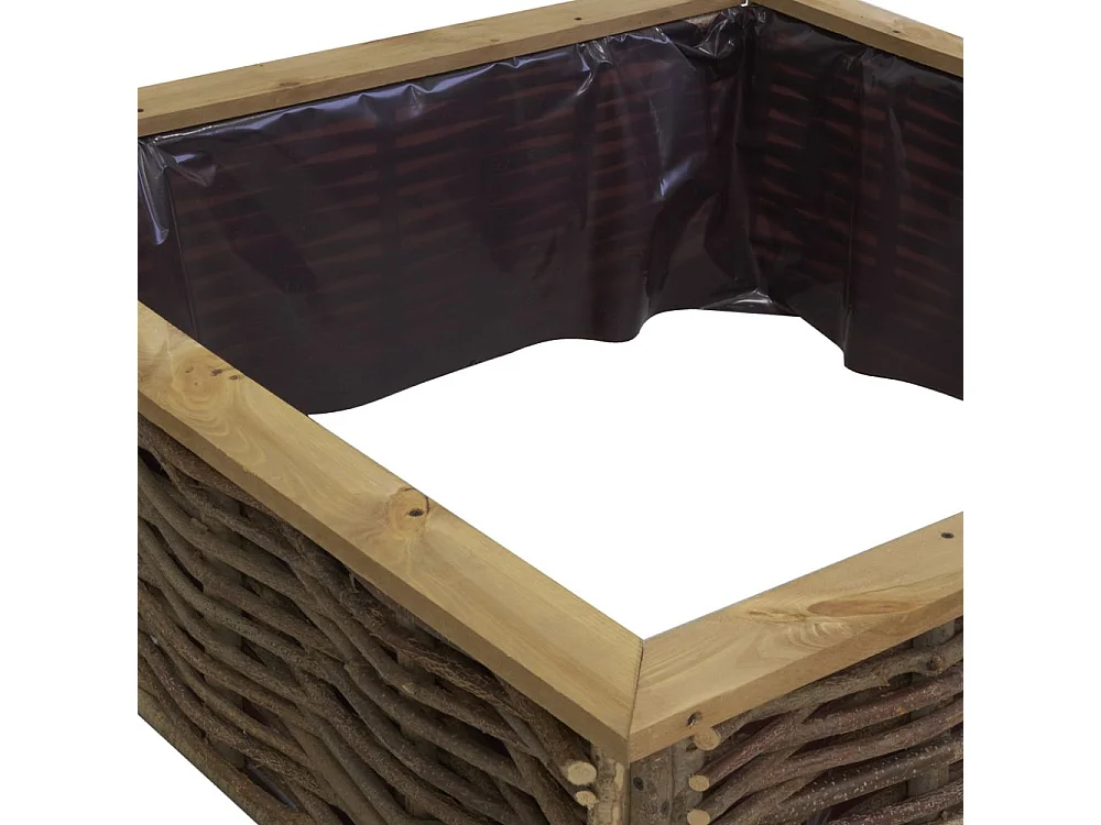 Potager carré en noisetier et pin