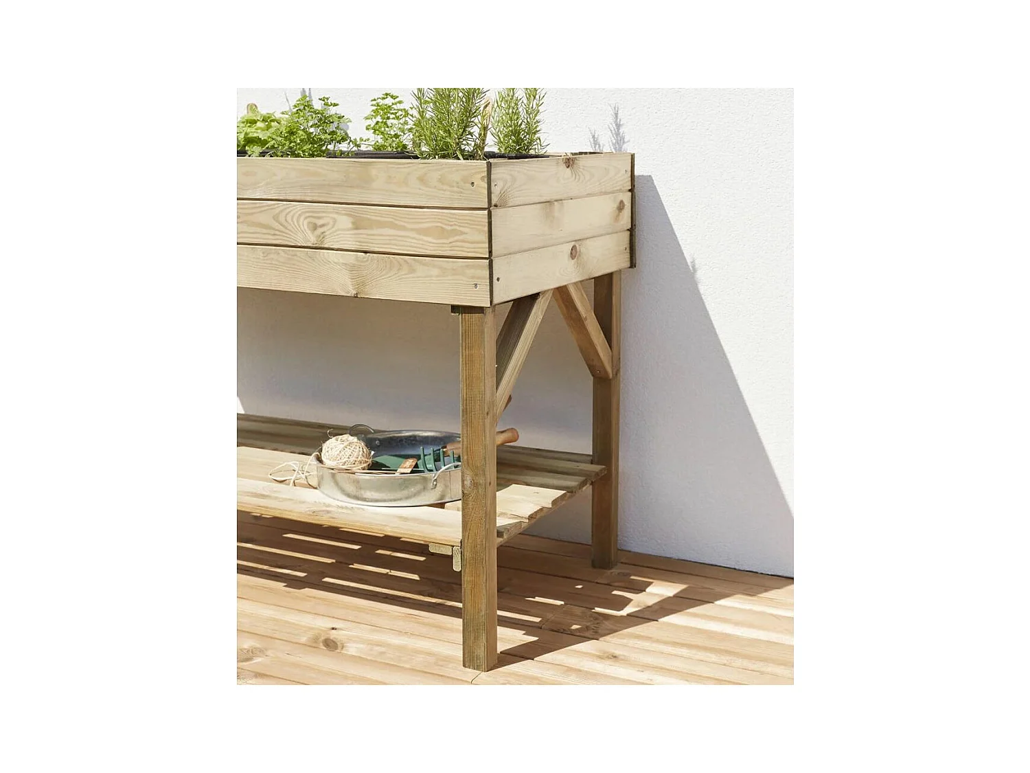 Potager surélevé 8 carrés en pin naturel