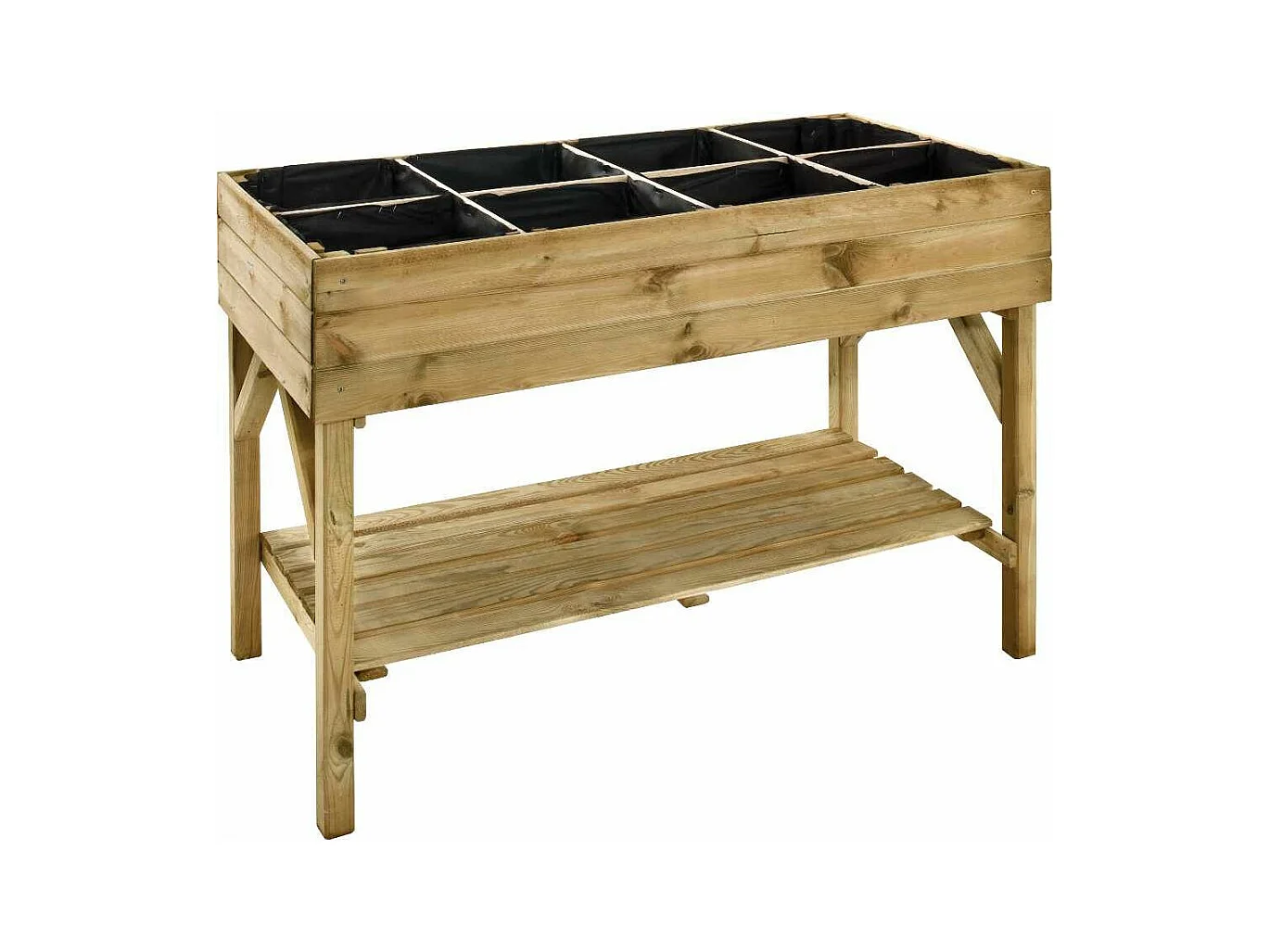 Potager surélevé 8 carrés en pin naturel