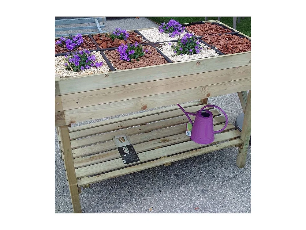 Potager surélevé 8 carrés en pin naturel