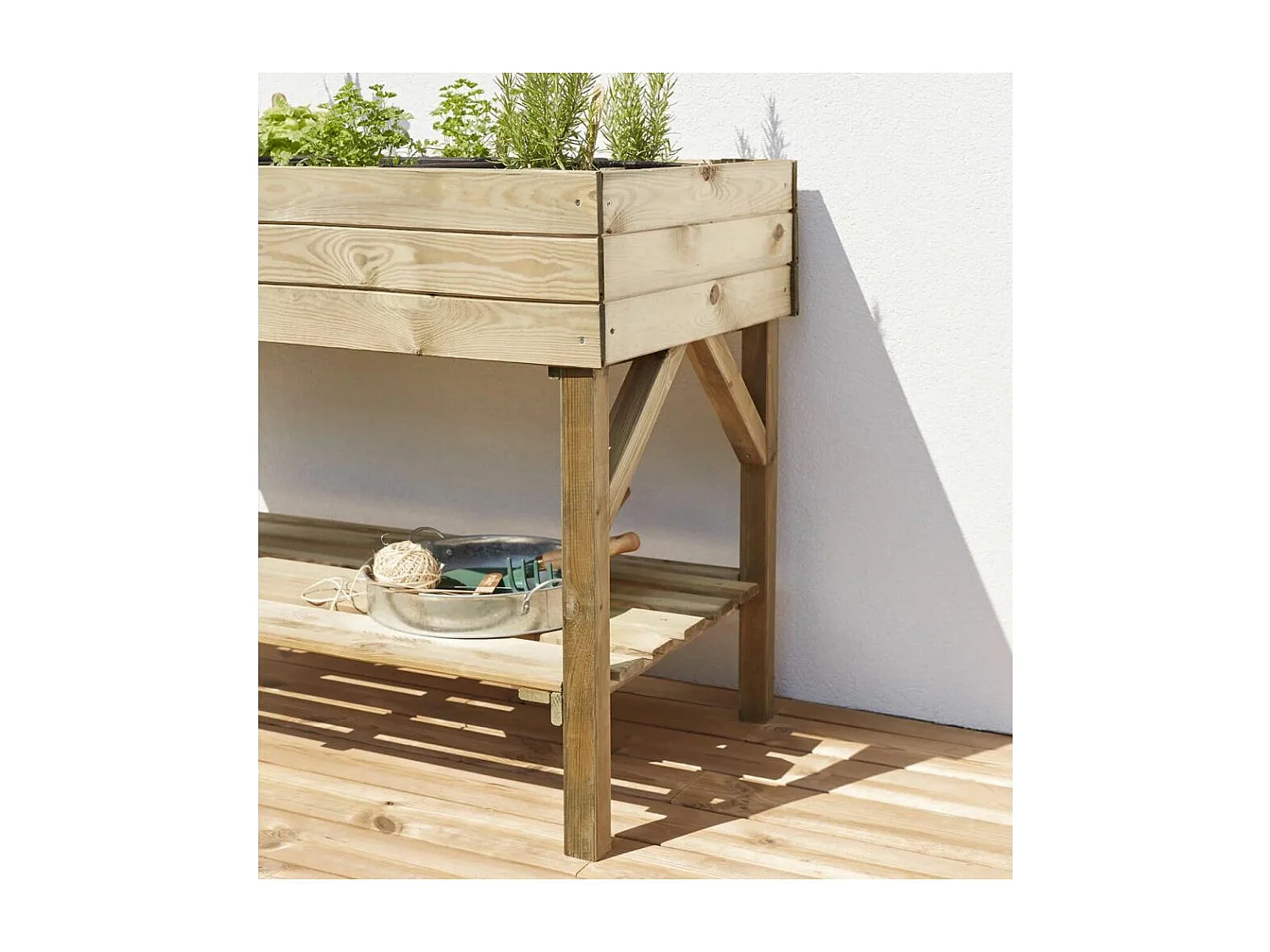 Potager surélevé 8 carrés en pin naturel