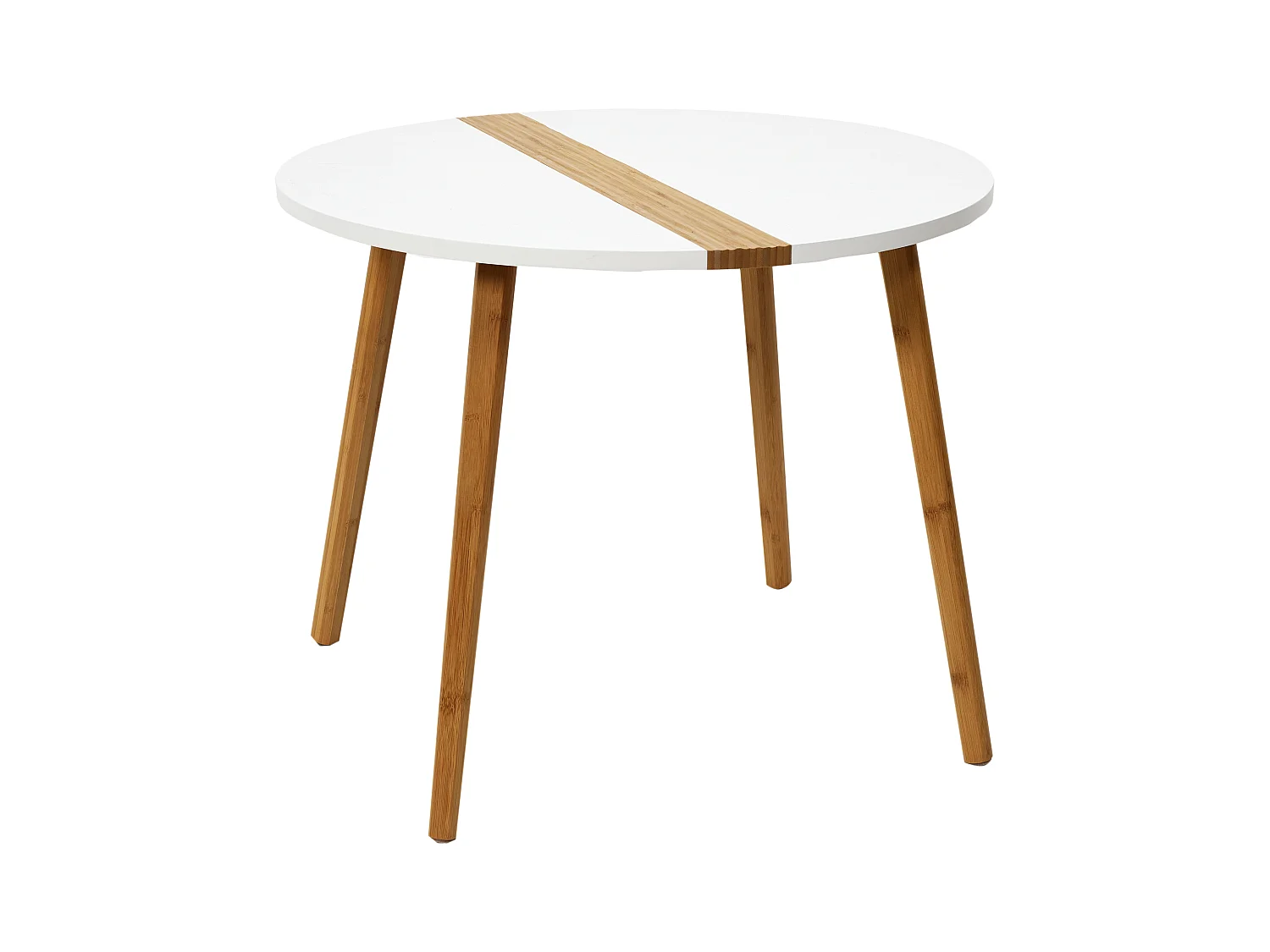 Table Gigogne Bicolore Relief Blanc X2 Blanc, Marron