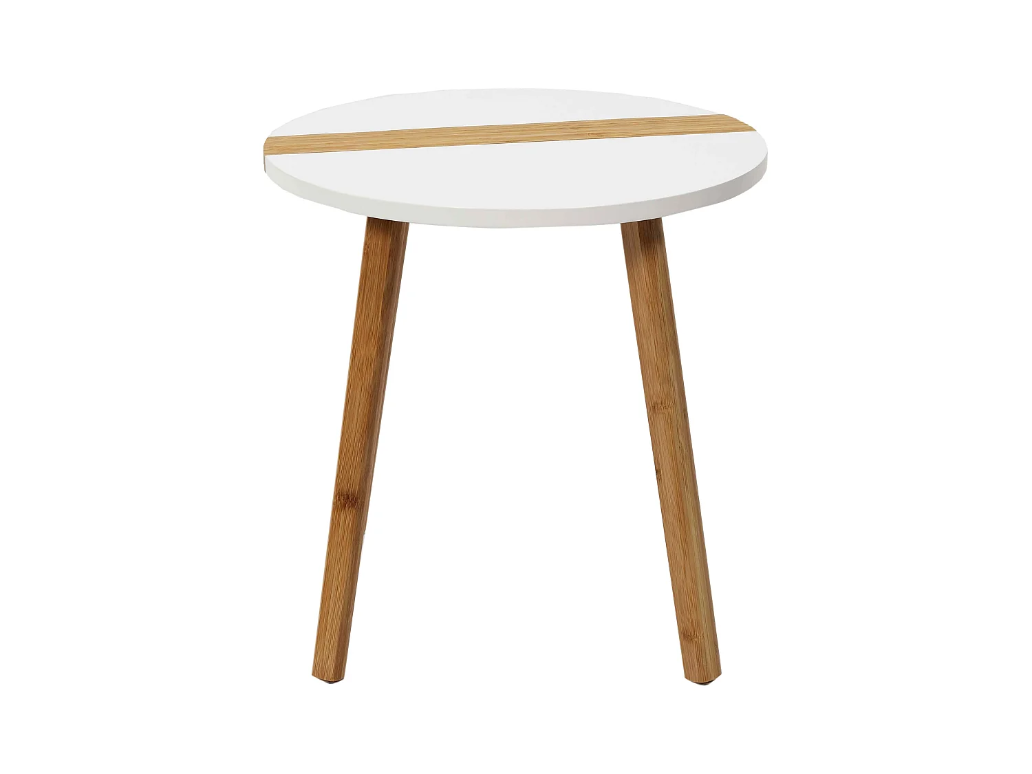 Table Gigogne Bicolore Relief Blanc X2 Blanc, Marron