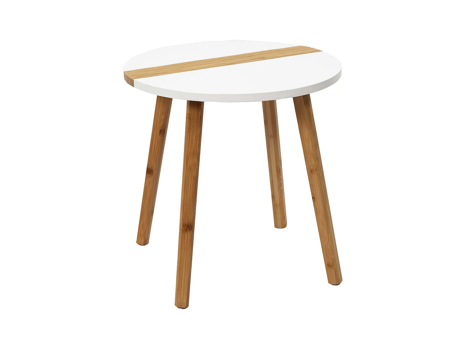 Table Gigogne Bicolore Relief Blanc X2 Blanc, Marron