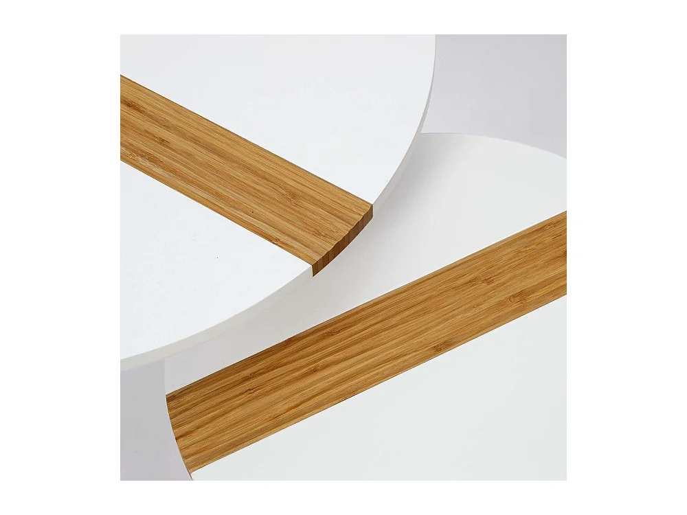 Table Gigogne Bicolore Relief Blanc X2 Blanc, Marron