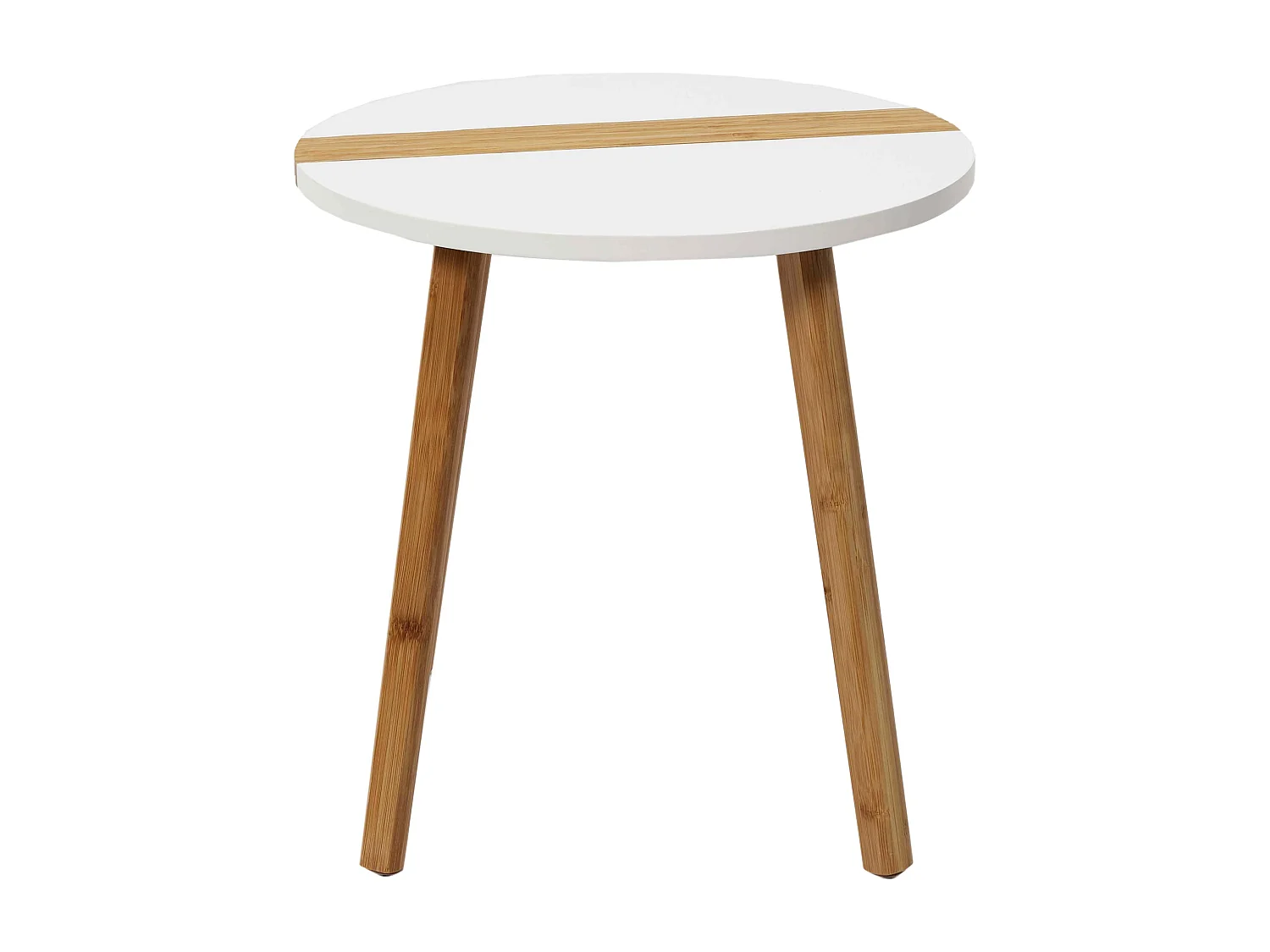 Table Gigogne Bicolore Relief Blanc X2 Blanc, Marron