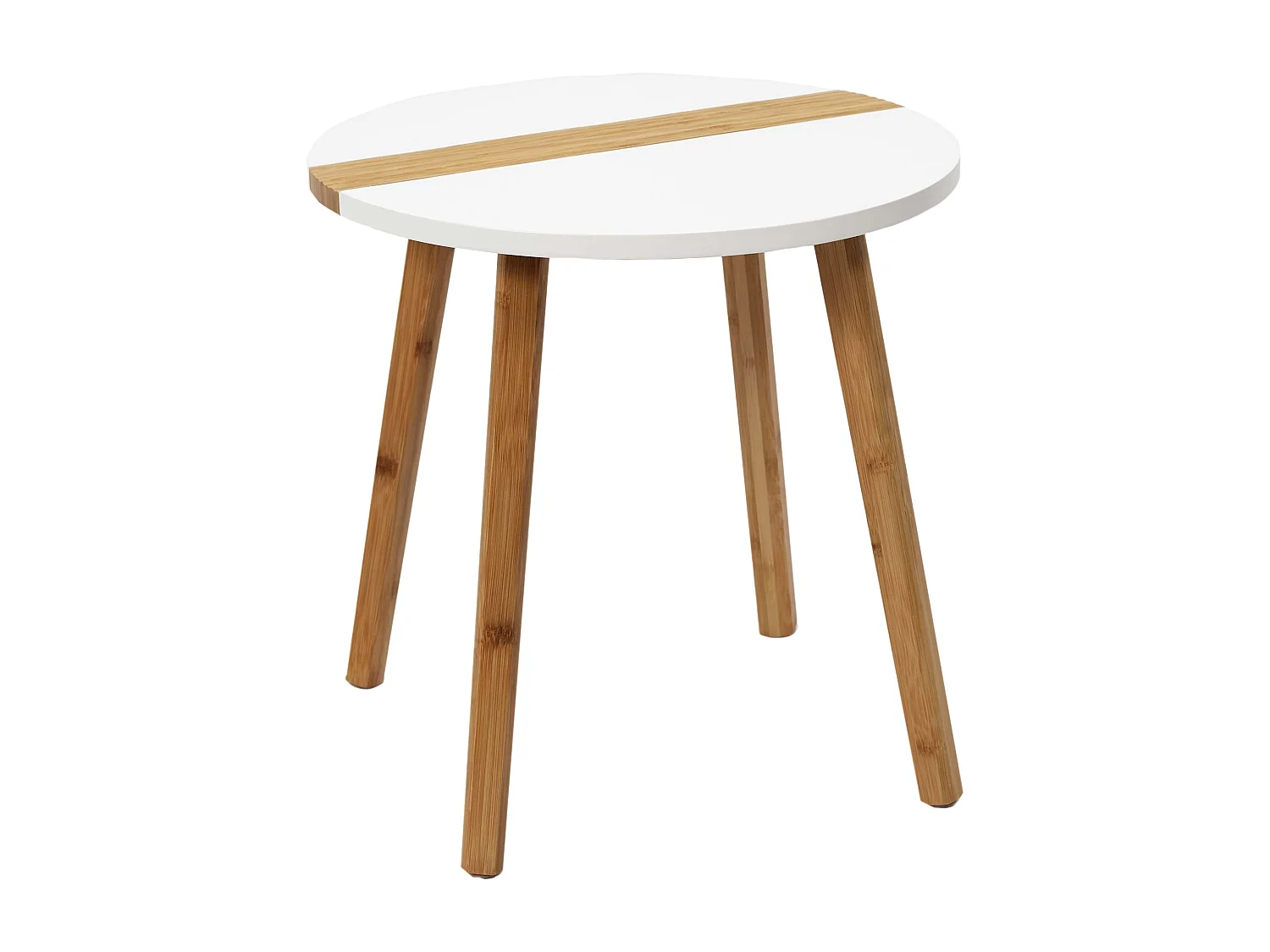 Table Gigogne Bicolore Relief Blanc X2 Blanc, Marron