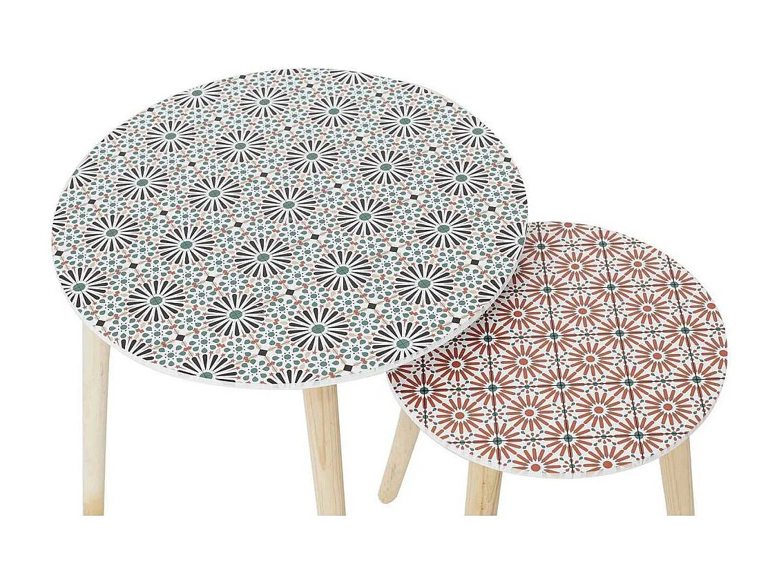 Table Gogogne Patio X2 Rouge, Blanc, Noir