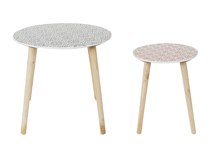 Table Gogogne Patio X2 Rouge, Blanc, Noir