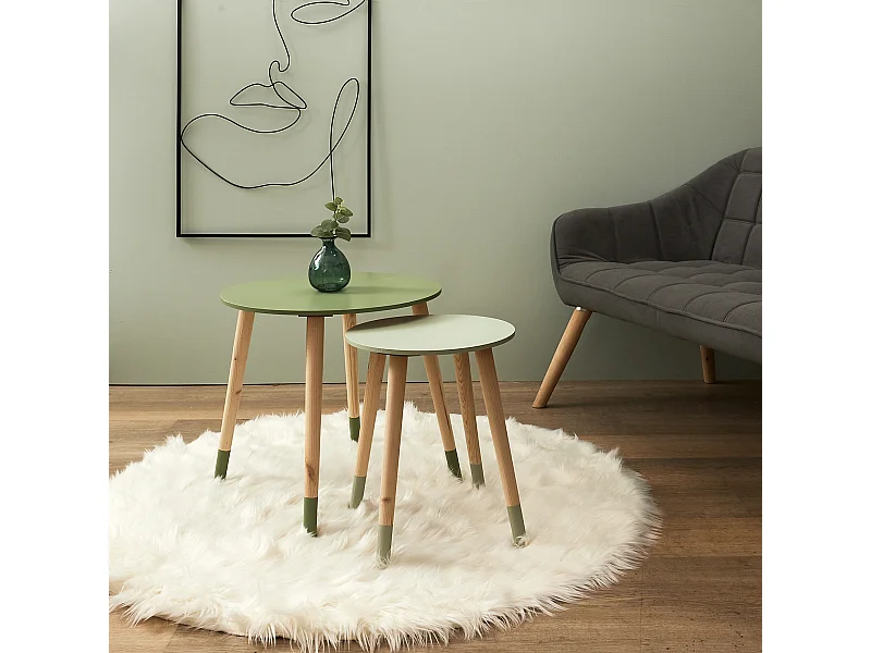 Table Gigogne Bicolore Vert X2 Vert