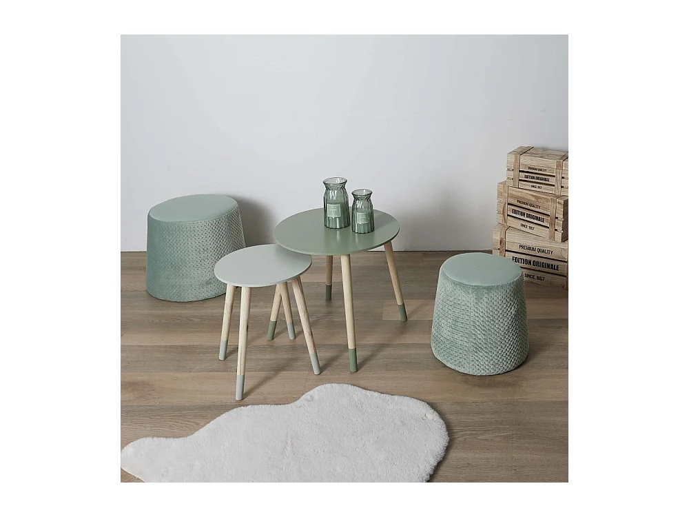 Table Gigogne Bicolore Vert X2 Vert