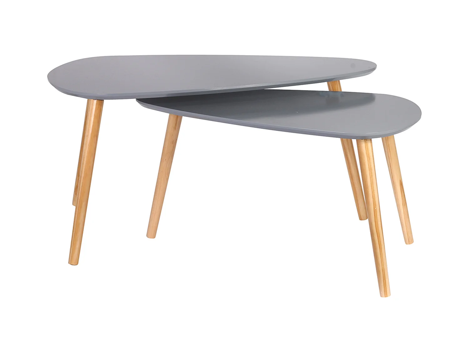 Table Gigogne Bois Galet Gris Gris