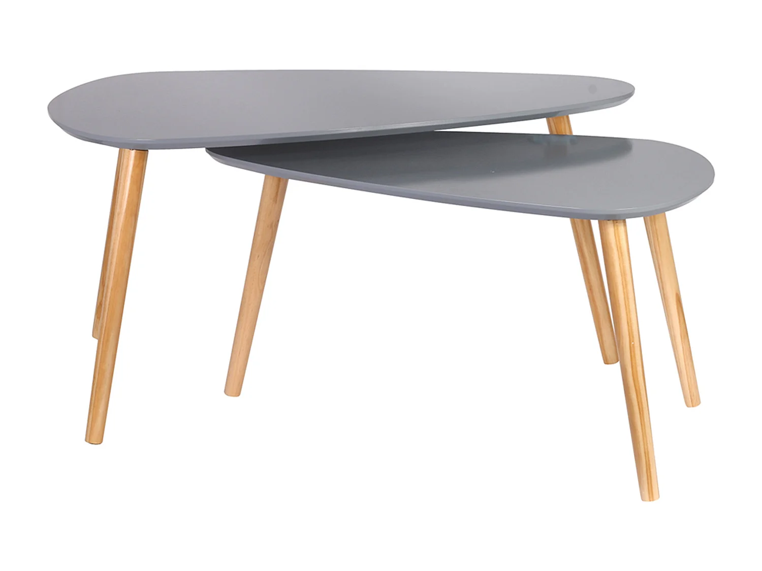 Table Gigogne Bois Galet Gris Gris