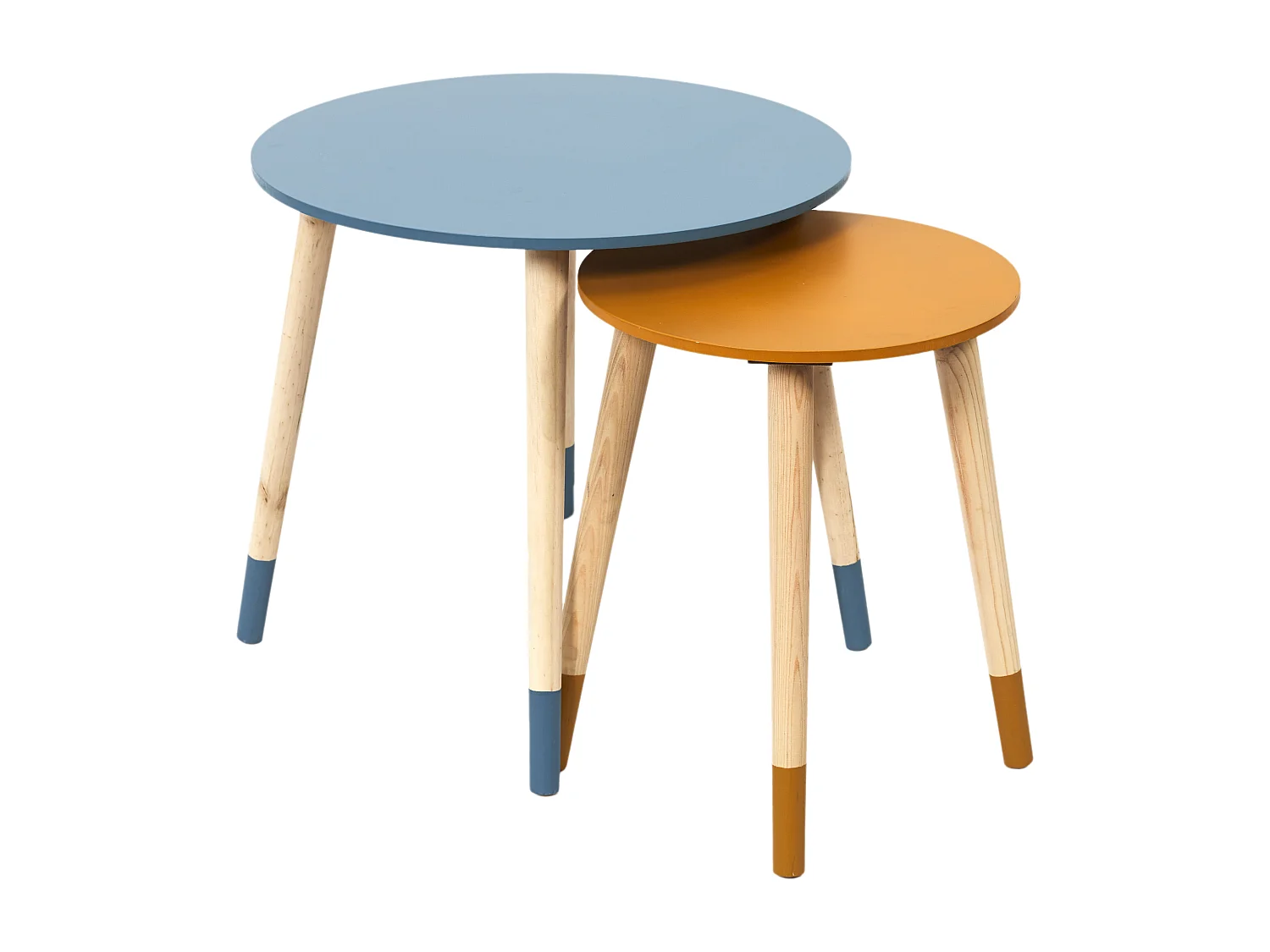 Table Gigogne Bicolore Bleu Jaune X2 Bleu, Jaune