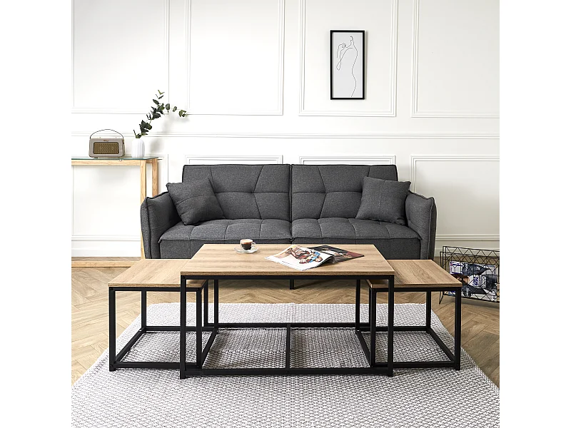 Table Basse X3 Seattle Noir, Beige