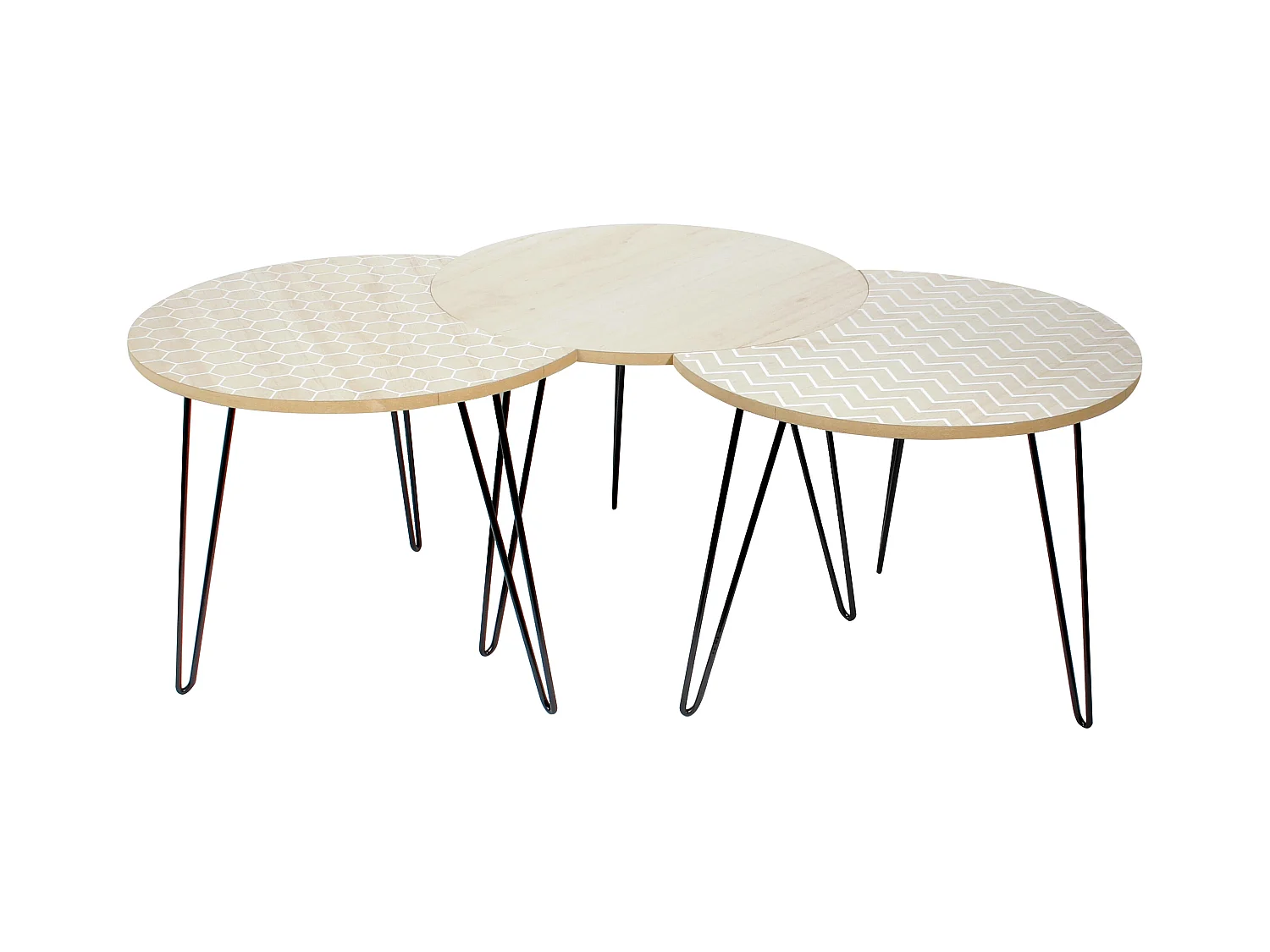 Tables Blanches X3 Beige, Blanc