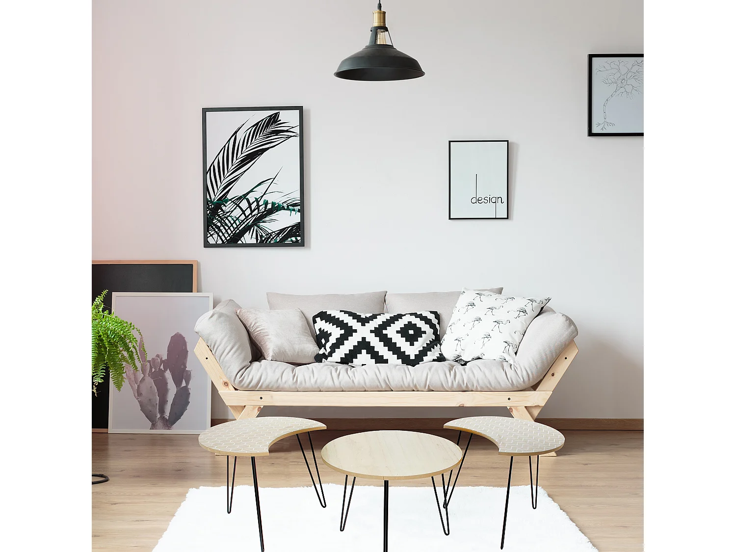 Tables Blanches X3 Beige, Blanc