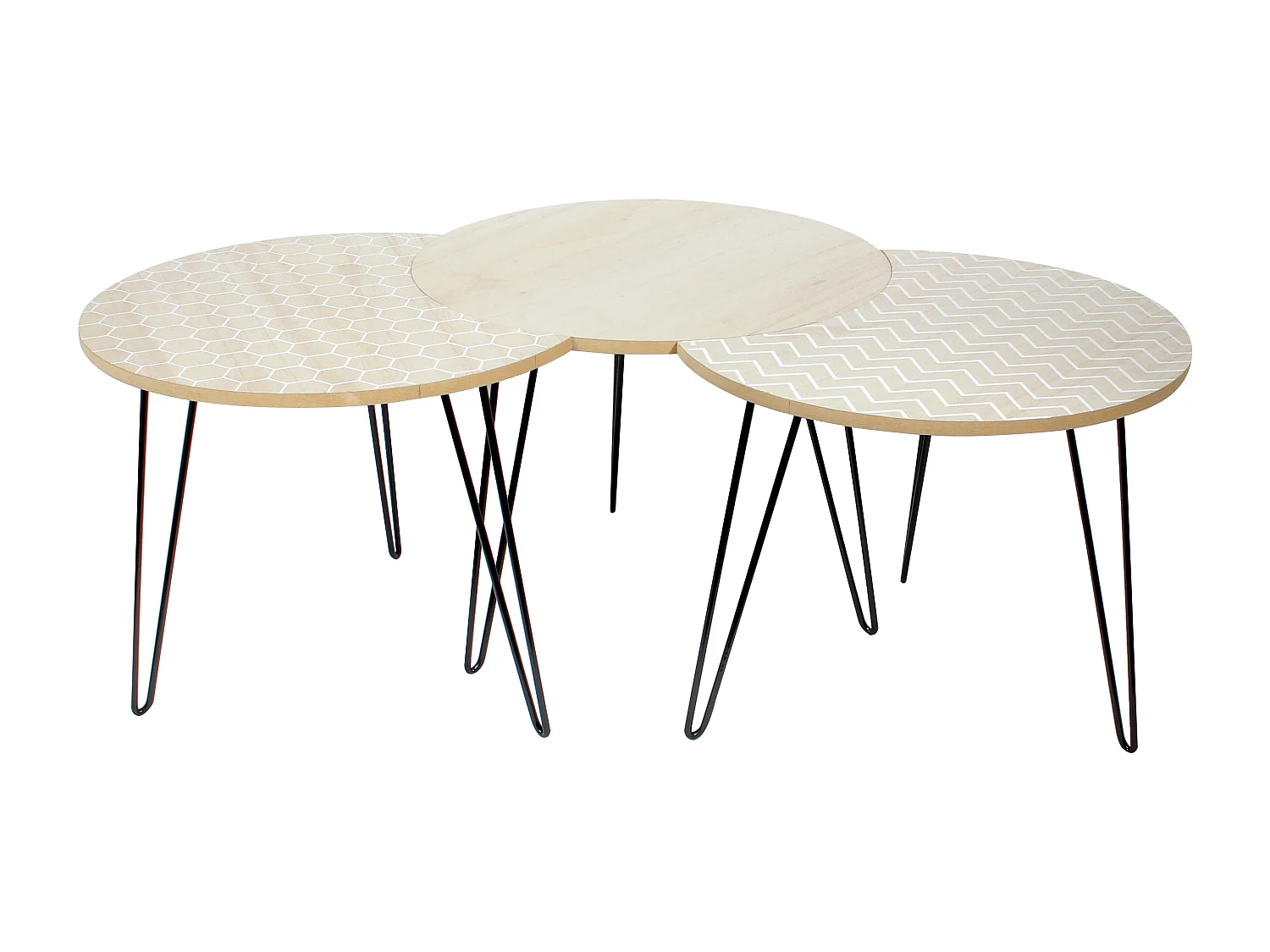 Tables Blanches X3 Beige, Blanc