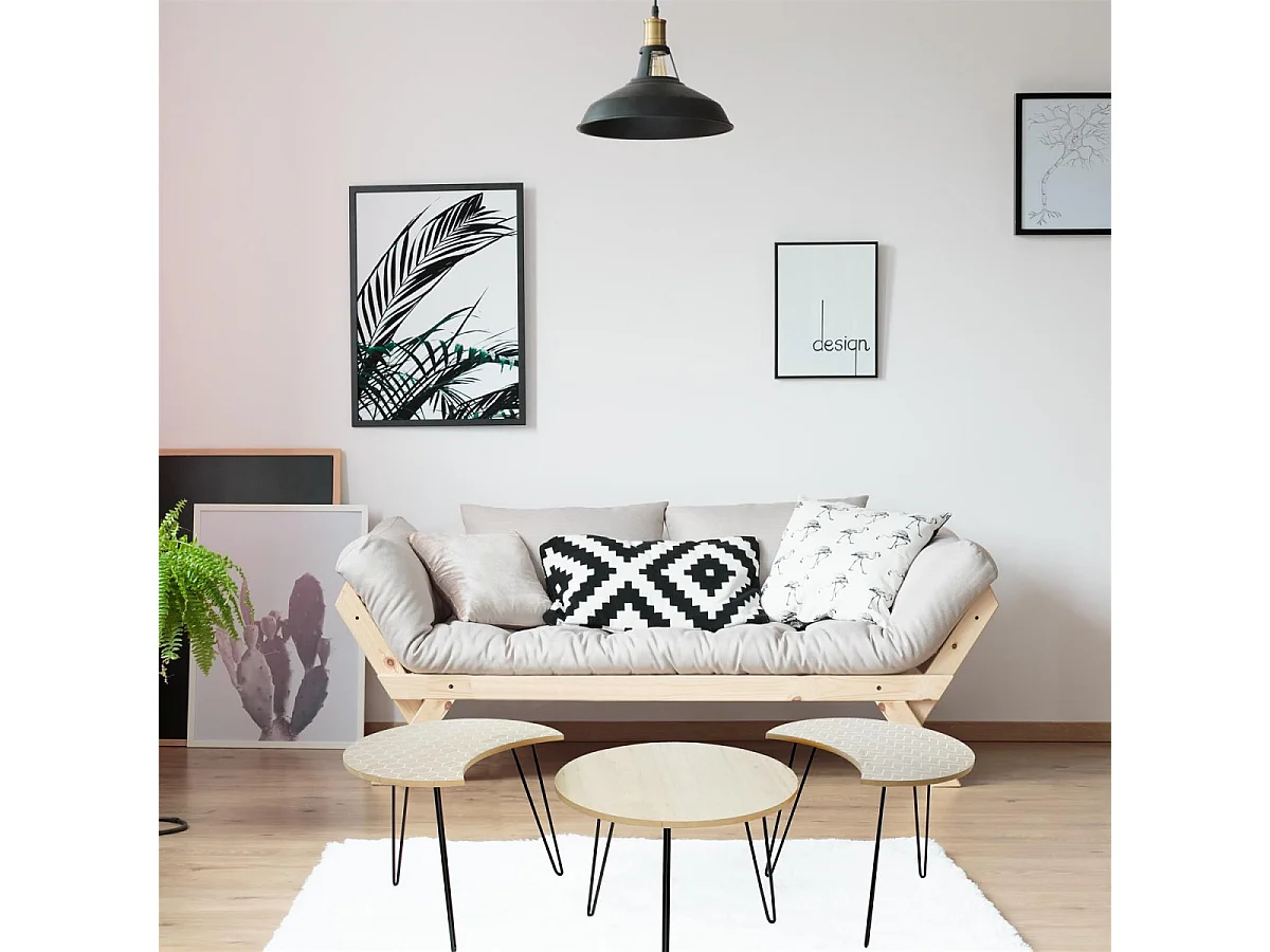 Tables Blanches X3 Beige, Blanc