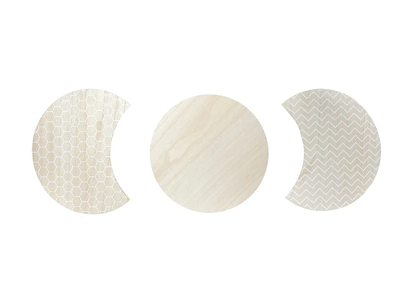 Tables Blanches X3 Beige, Blanc