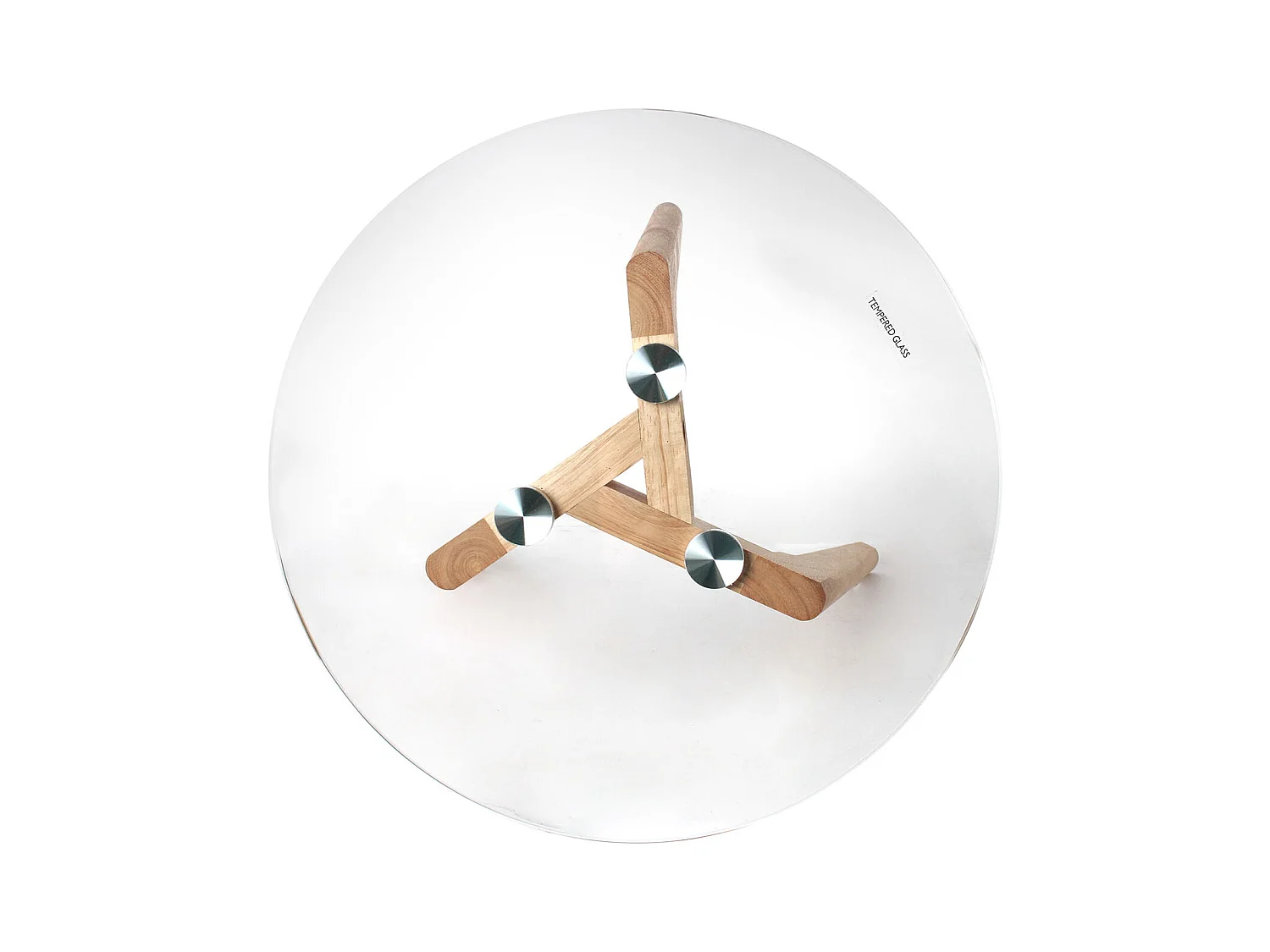 Tables Gigognes En Verre Trempe Plateau Rond X2 Transparent, Marron