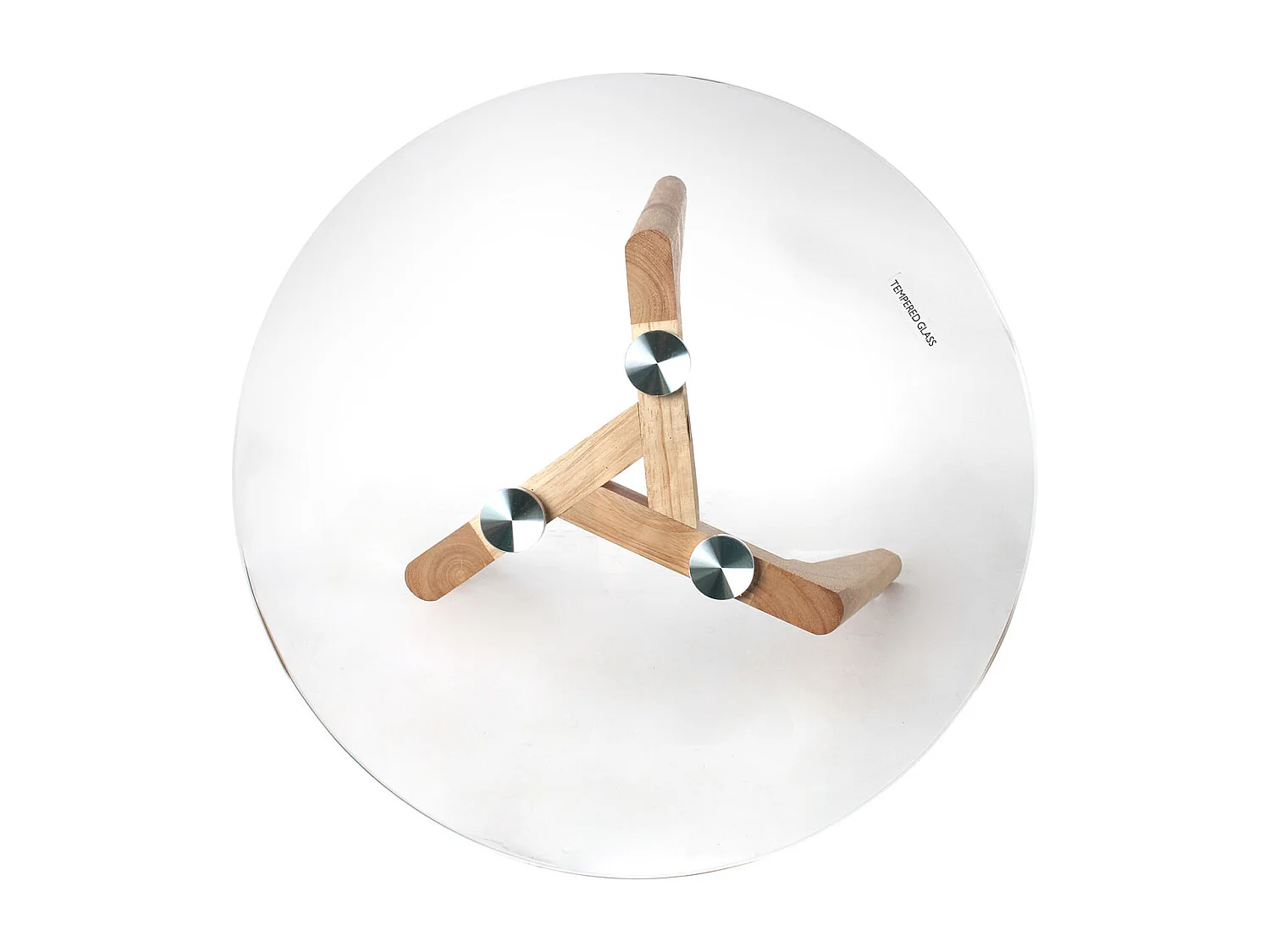 Tables Gigognes En Verre Trempe Plateau Rond X2 Transparent, Marron