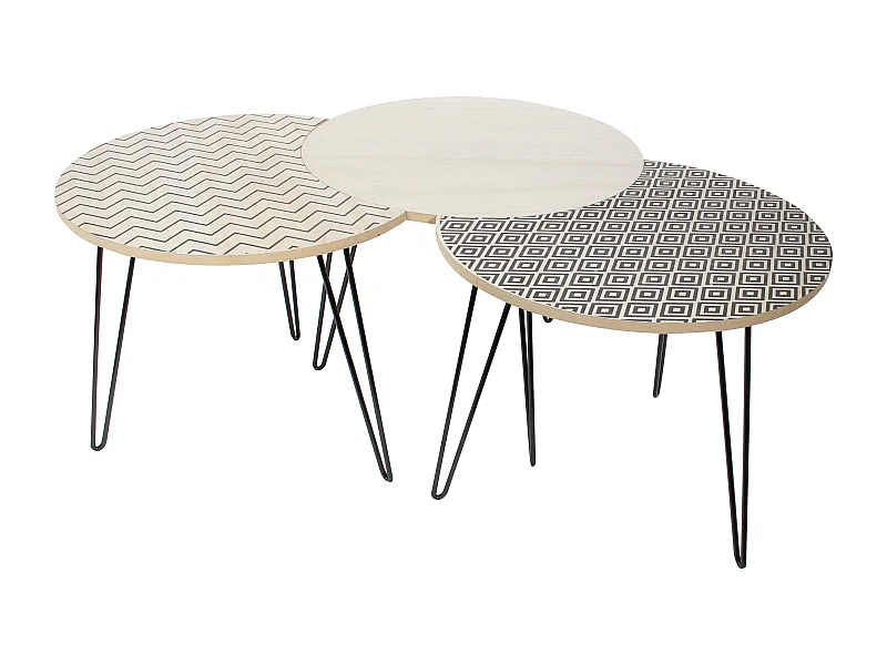Tables Noires X3 Beige, Noir