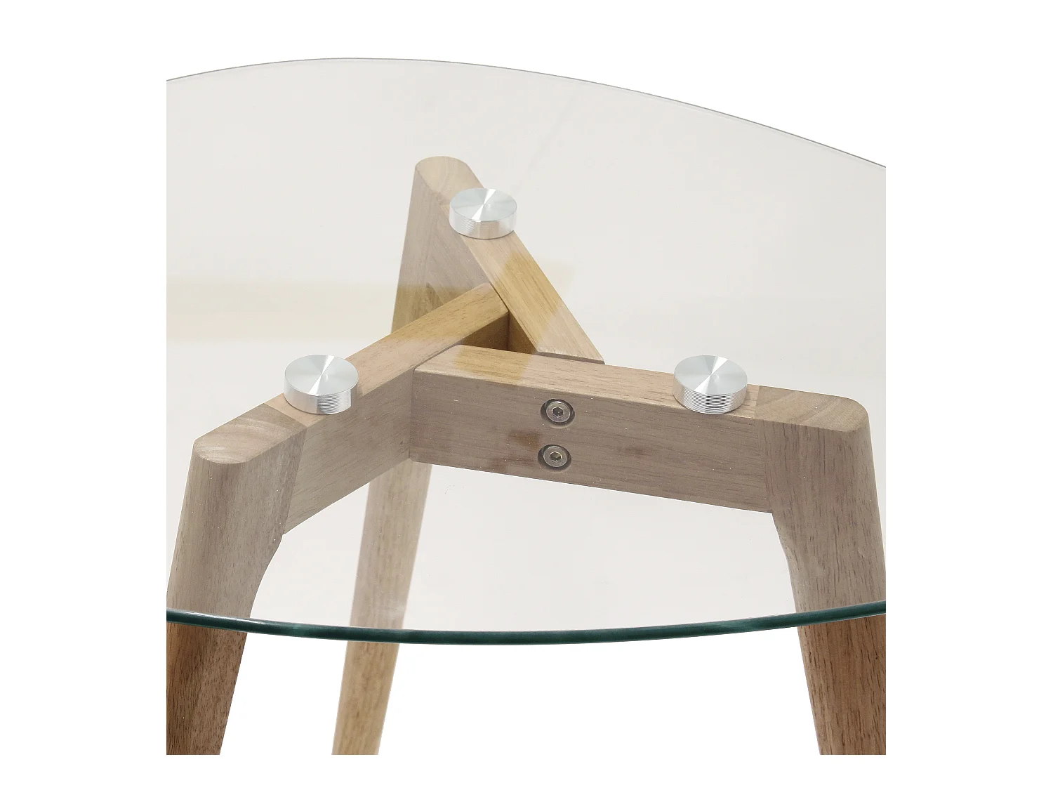 Tables Gigognes En Verre Trempe Galet X2 Transparent, Beige