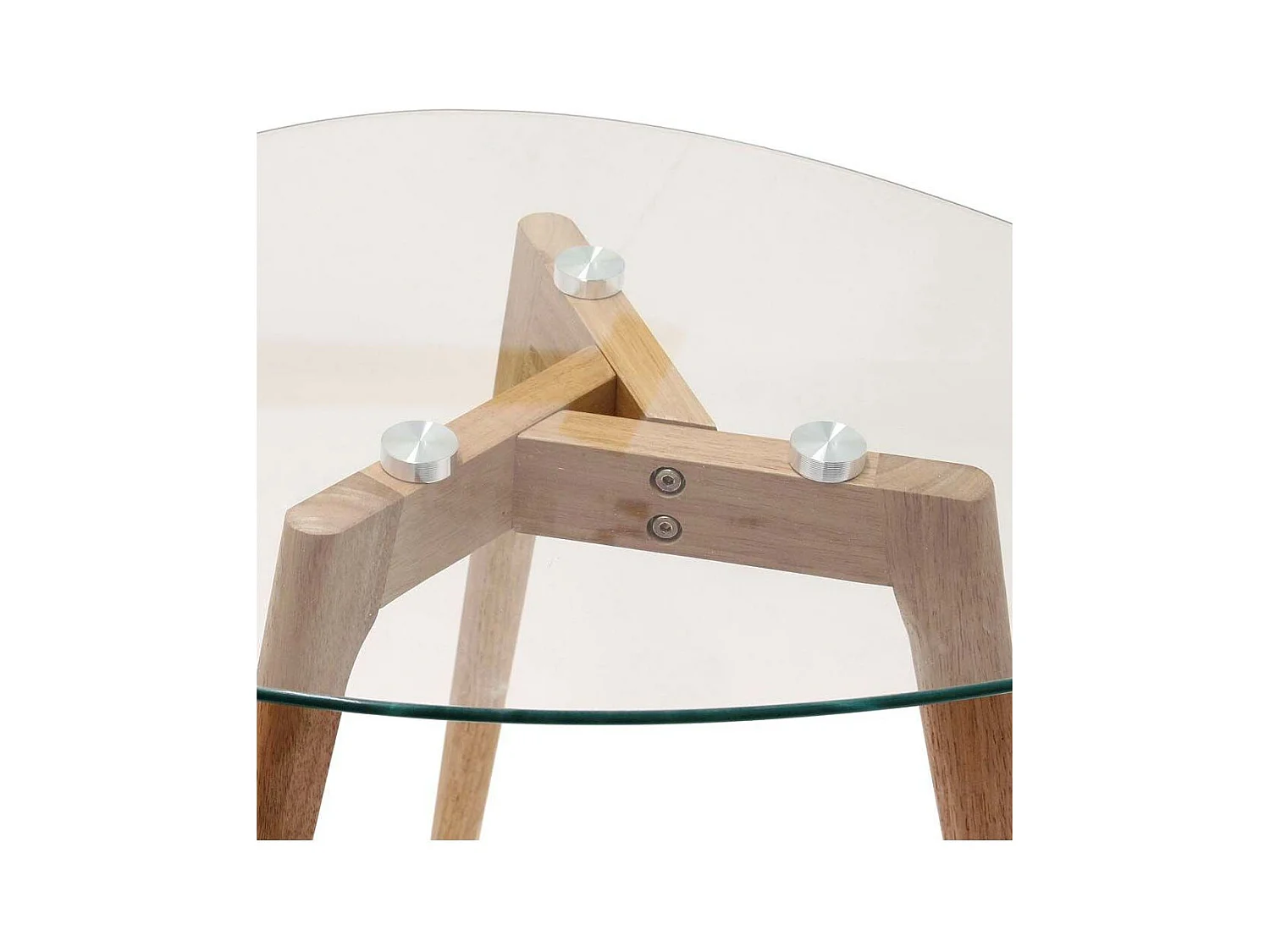 Tables Gigognes En Verre Trempe Galet X2 Transparent, Beige