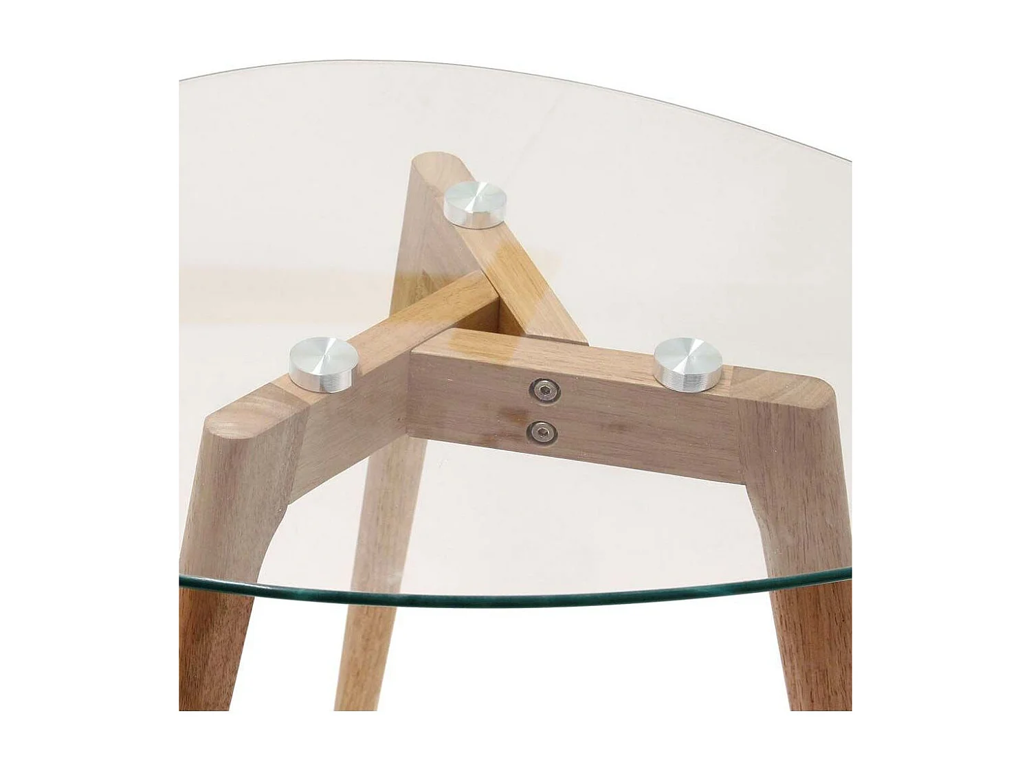 Tables Gigognes En Verre Trempe Galet X2 Transparent, Beige