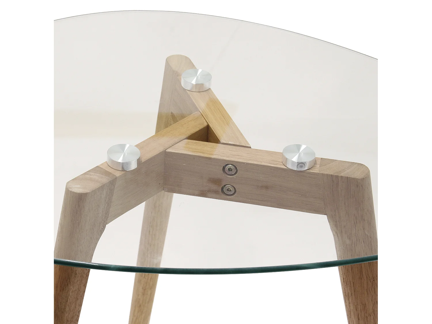 Tables Gigognes En Verre Trempe Galet X2 Transparent, Beige