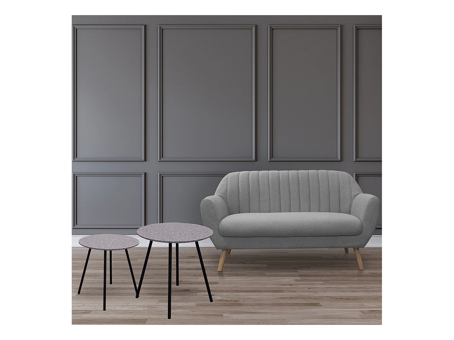 Table Effet Granit Gris X2 Pluton Gris