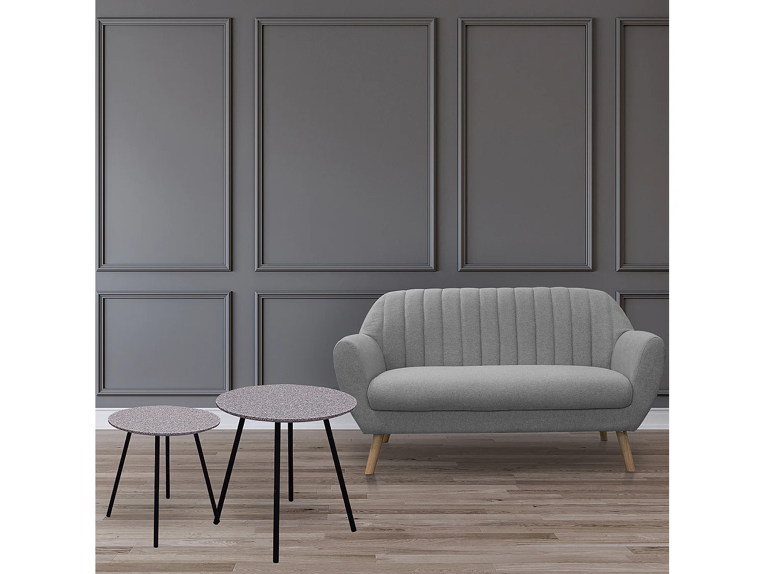 Table Effet Granit Gris X2 Pluton Gris