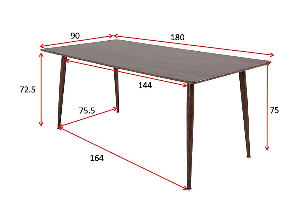 Polar eetkamertafel 90x180cm wit.