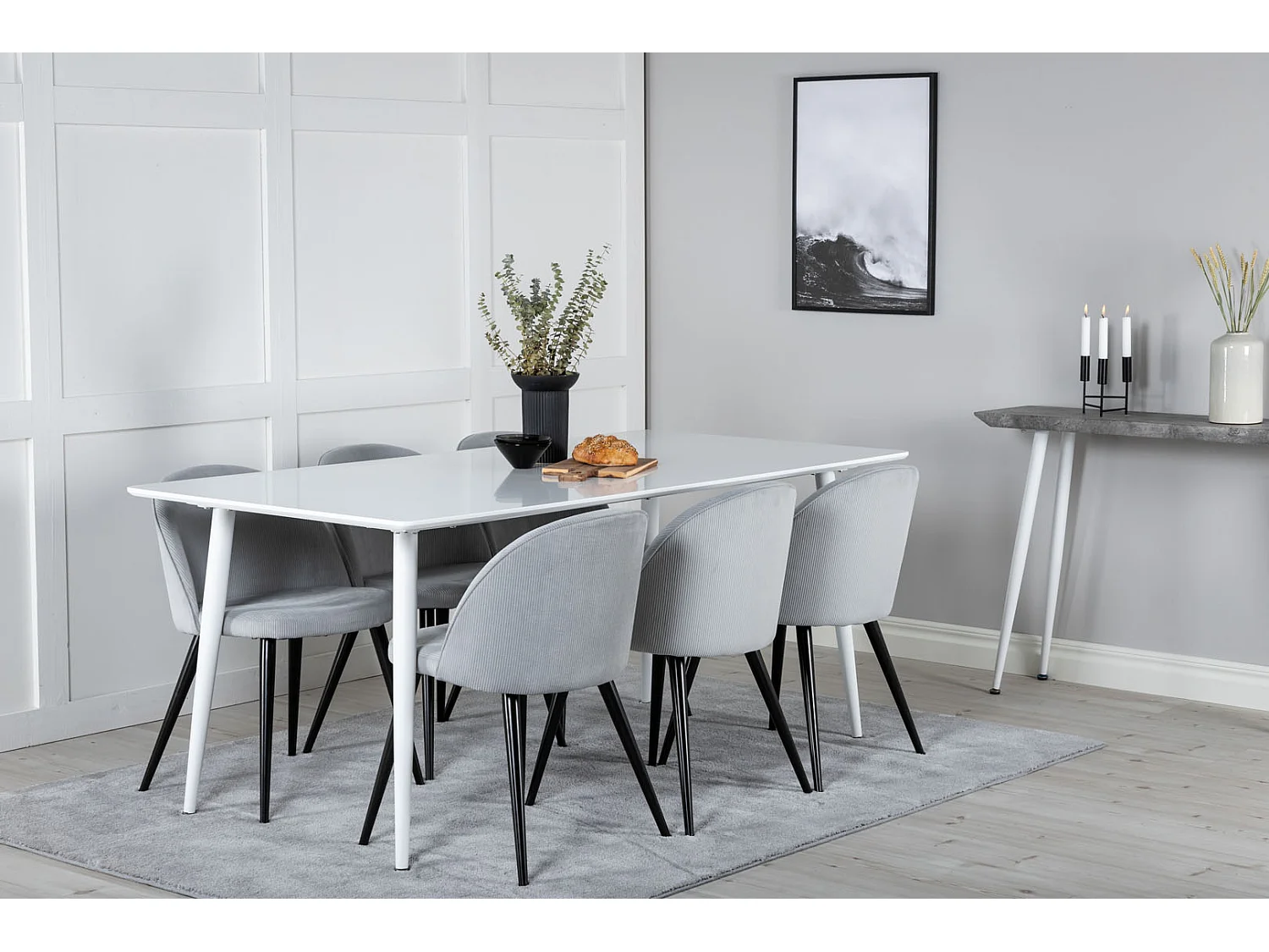 Polar Table à manger 90x180cm, blanc.