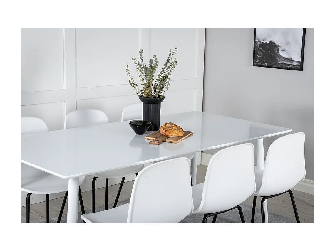 Polar Table à manger 90x180cm, blanc.