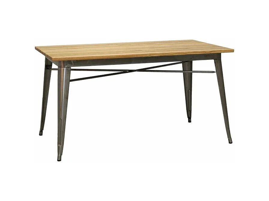 Table à manger indus en métal et bois