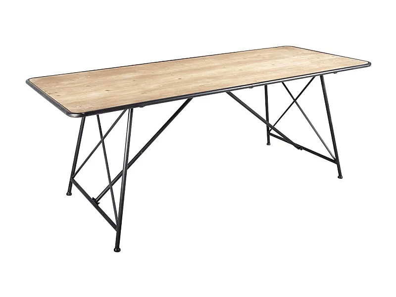 Table en métal et pin