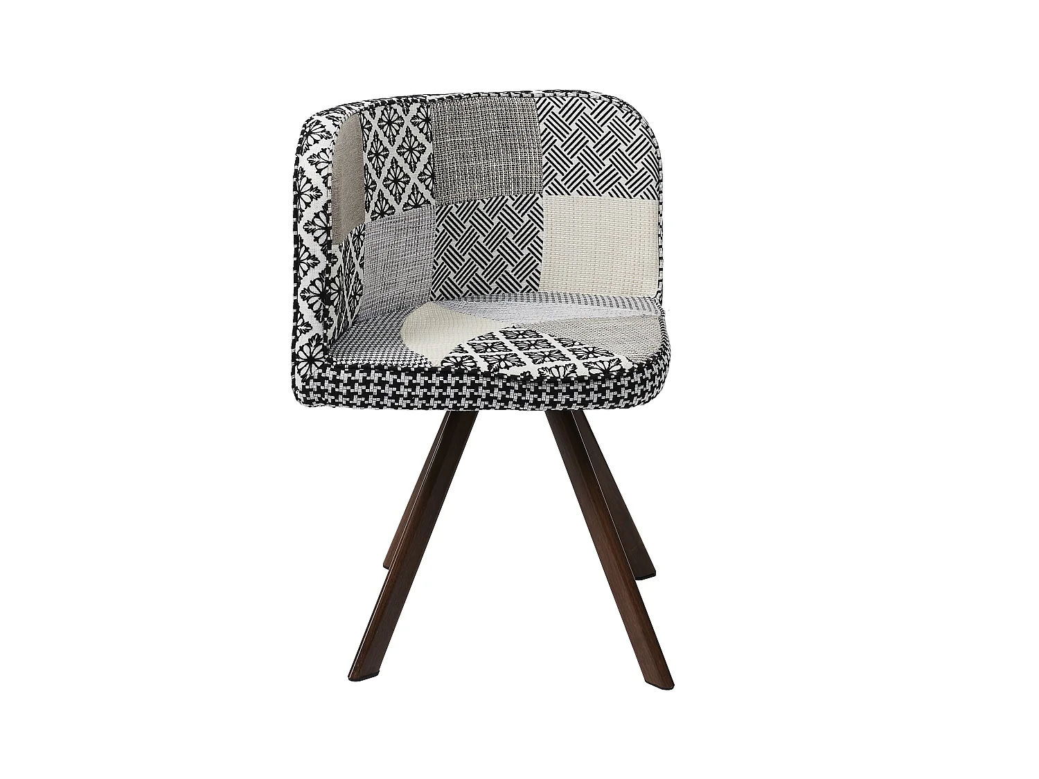 Lot De 4 Chaises Patchwork Et Table Gris Gris, Multicolore