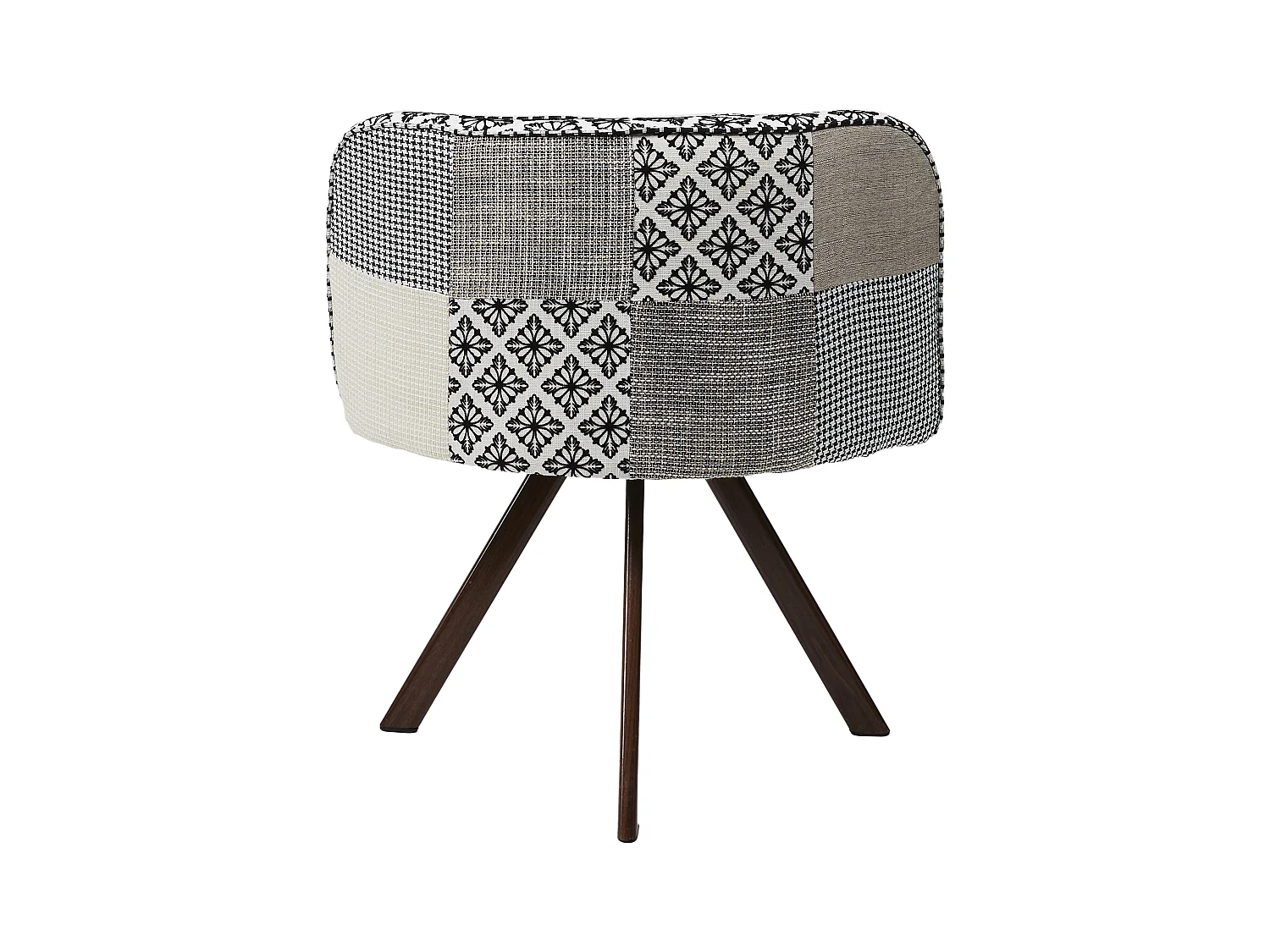 Lot De 4 Chaises Patchwork Et Table Gris Gris, Multicolore