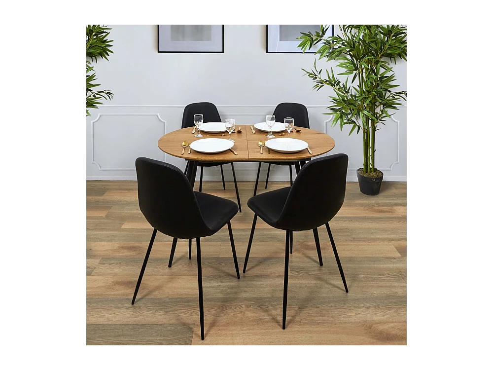 Table Extensible 4 A 6 Personnes Noir, Marron