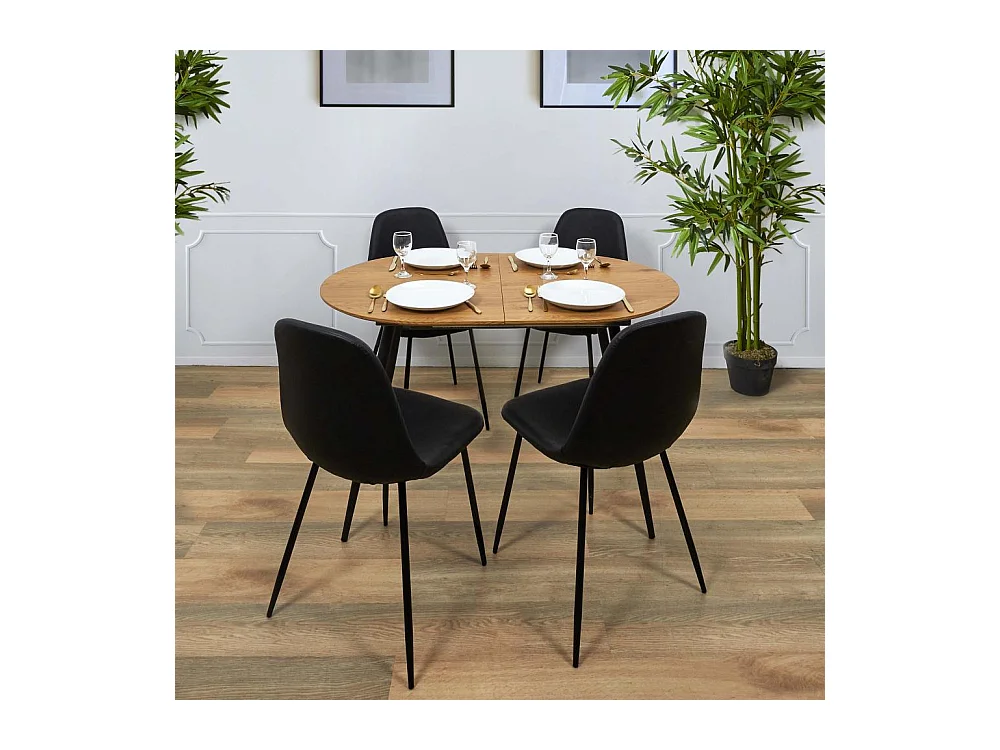 Table Extensible 4 A 6 Personnes Noir, Marron
