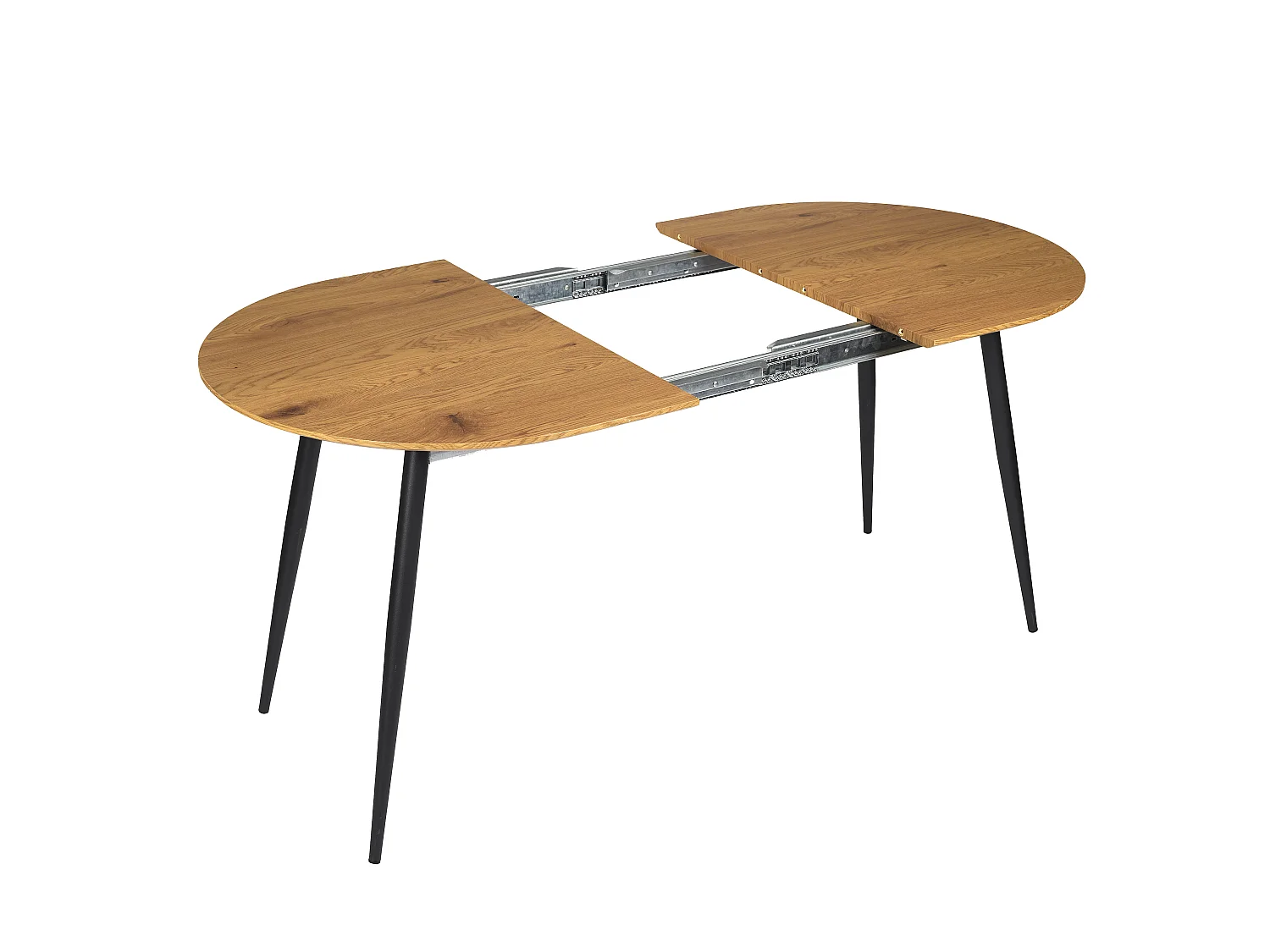 Table de Repas "Extensible" 120-160cm Naturel & Noir