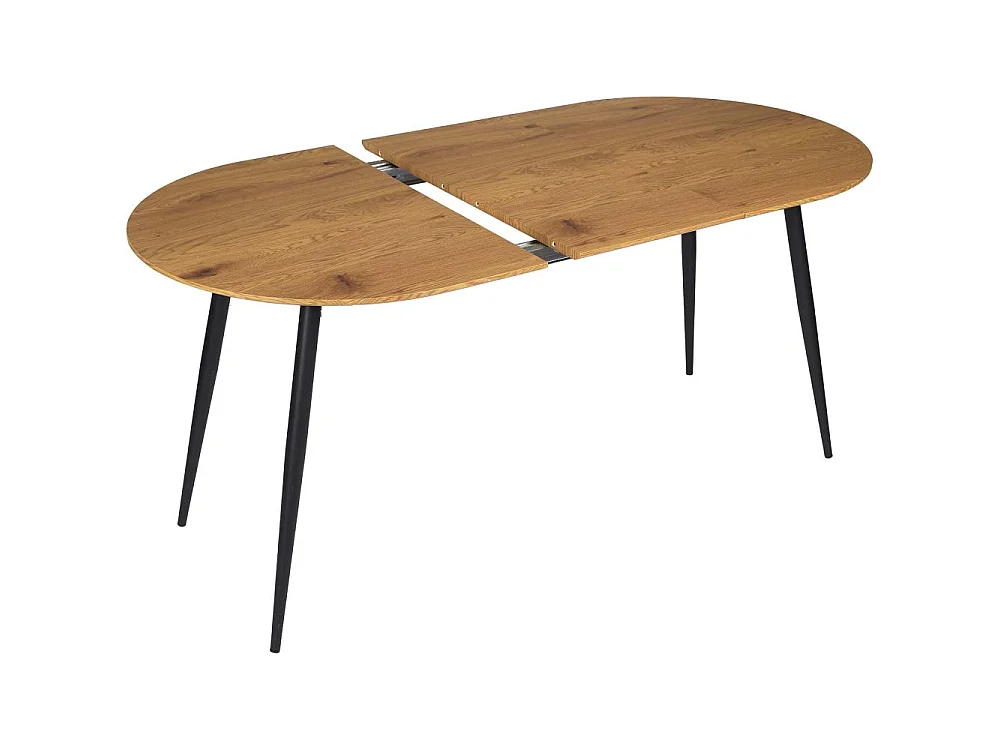 Table de Repas "Extensible" 120-160cm Naturel & Noir