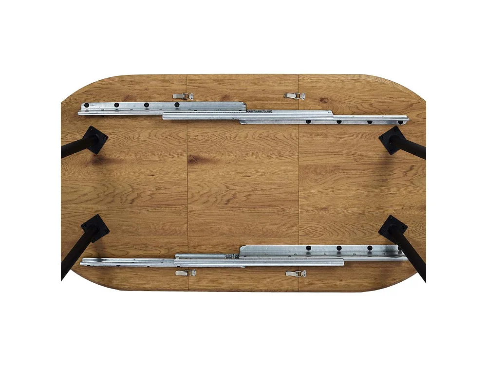 Table de Repas "Extensible" 120-160cm Naturel & Noir